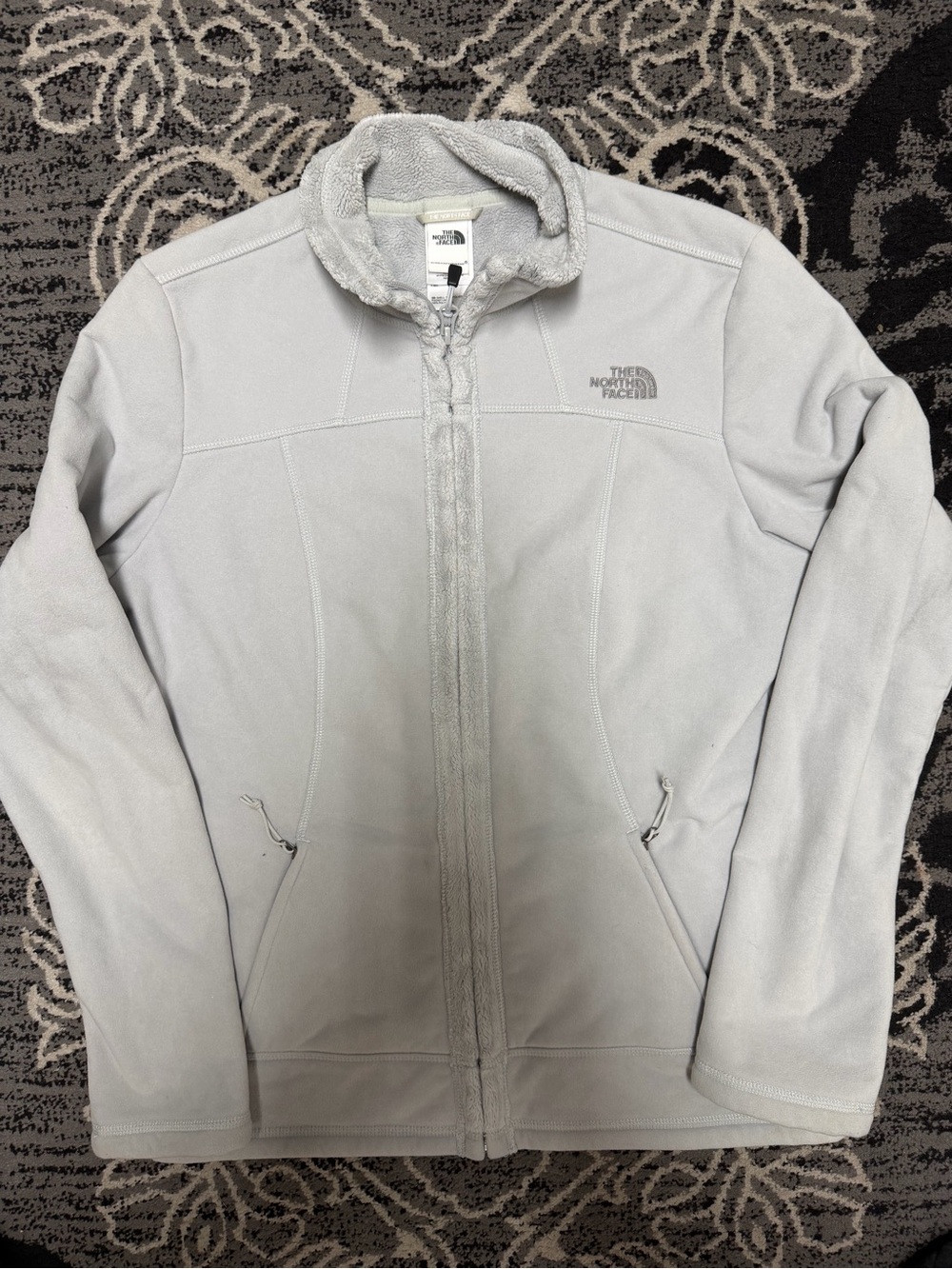 The North Face Light Gray Plush Fleece Jacket